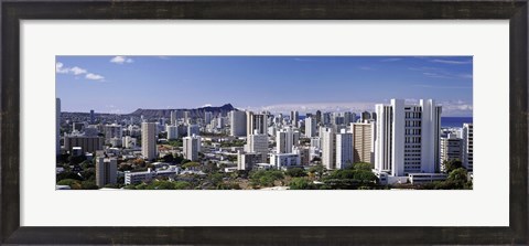 Framed High rise buildings, Honolulu, Oahu, Honolulu County, Hawaii, USA 2010 Print