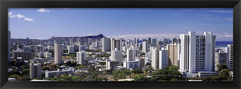 Framed High rise buildings, Honolulu, Oahu, Honolulu County, Hawaii, USA 2010 Print