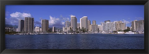 Framed Honolulu skyline, Hawaii Print