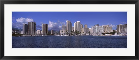 Framed Honolulu skyline, Hawaii Print