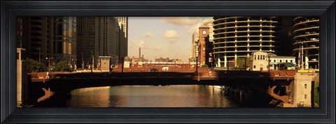 Framed Buildings at the waterfront, Marina Towers, Chicago River, Chicago, Cook County, Illinois, USA Print