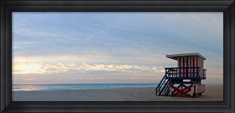 Framed Lifeguard on the beach, Miami, Miami-Dade County, Florida, USA Print