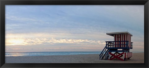 Framed Lifeguard on the beach, Miami, Miami-Dade County, Florida, USA Print