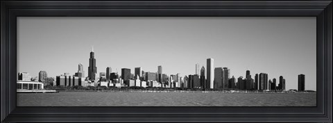 Framed Skyscrapers at the waterfront, Willis Tower, Chicago, Cook County, Illinois, USA Print