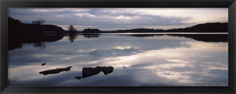 Framed Reflection of clouds in a lake, Loch Raven Reservoir, Lutherville-Timonium, Baltimore County, Maryland Print