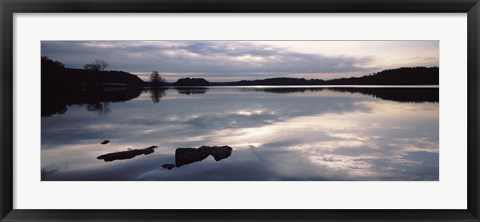 Framed Reflection of clouds in a lake, Loch Raven Reservoir, Lutherville-Timonium, Baltimore County, Maryland Print