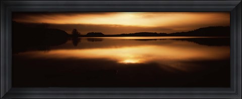 Framed Reflection of clouds in a lake at sunset, Loch Raven Reservoir, Lutherville-Timonium, Baltimore County, Maryland Print