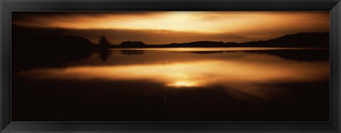 Framed Reflection of clouds in a lake at sunset, Loch Raven Reservoir, Lutherville-Timonium, Baltimore County, Maryland Print