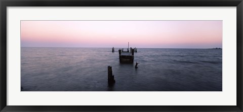 Framed Pier in the Atlantic Ocean, Dilapidated Pier, North Point State Park, Edgemere, Baltimore County, Maryland, USA Print