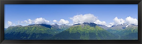 Framed Mountain range, Chugach Mountains, Anchorage, Alaska, USA Print
