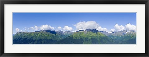 Framed Mountain range, Chugach Mountains, Anchorage, Alaska, USA Print