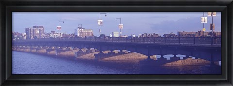 Framed Bridge across a river, Longfellow Bridge, Charles River, Boston, Suffolk County, Massachusetts, USA Print