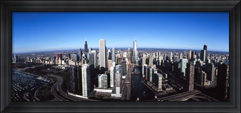 Framed Skyscrapers in a city, Trump Tower, Chicago River, Chicago, Cook County, Illinois, USA 2011 Print