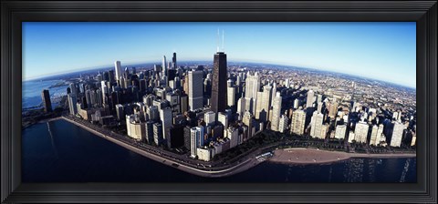 Framed Skyscrapers in a city, Lake Shore Drive, Hancock Building, Chicago, Cook County, Illinois, USA 2011 Print