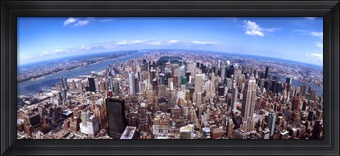Framed Aerial View of Manhattan Skyscrapers, 2011 Print