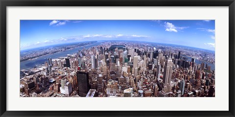 Framed Aerial View of Manhattan Skyscrapers, 2011 Print