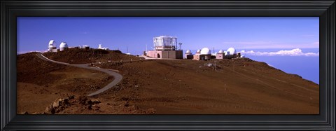 Framed Science city observatories, Haleakala National Park, Maui, Hawaii, USA Print
