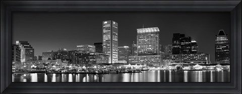 Framed City at the waterfront, Baltimore, Maryland, USA Print