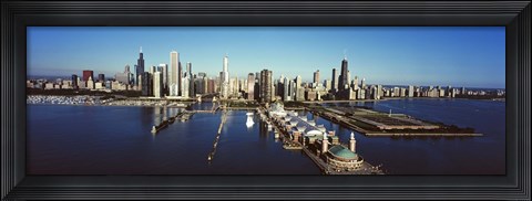 Framed Pier on a lake, Navy Pier, Lake Michigan, Chicago, Cook County, Illinois, USA 2011 Print