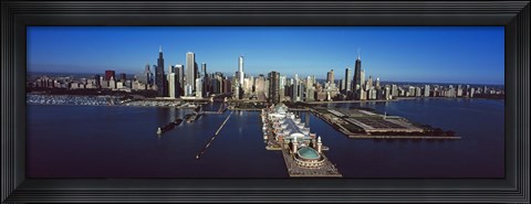 Framed Pier on a lake, Navy Pier, Chicago, Cook County, Illinois, USA 2011 Print