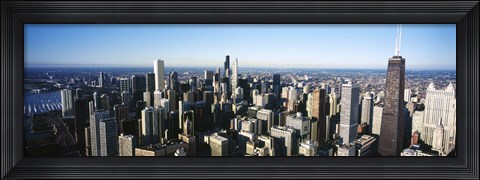 Framed Skyscrapers in a city, Hancock Building, Lake Michigan, Chicago, Cook County, Illinois, USA 2011 Print