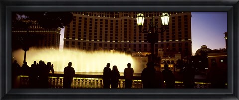 Framed Tourists looking at a fountain, Las Vegas, Clark County, Nevada, USA Print