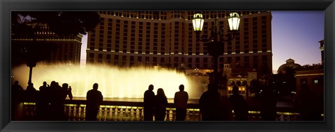 Framed Tourists looking at a fountain, Las Vegas, Clark County, Nevada, USA Print