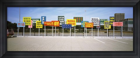 Framed Signs on a street, Maxwell Street, Chicago, Illinois, USA Print