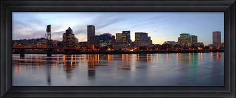 Framed Buildings at the waterfront, Portland, Multnomah County, Oregon Print