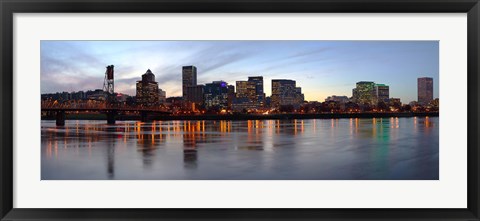 Framed Buildings at the waterfront, Portland, Multnomah County, Oregon Print