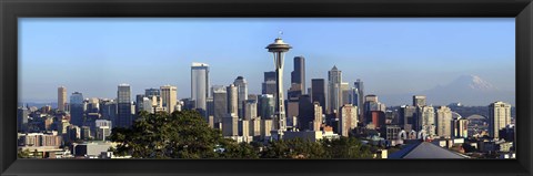 Framed Seattle city skyline and downtown financial building, King County, Washington State, USA 2010 Print