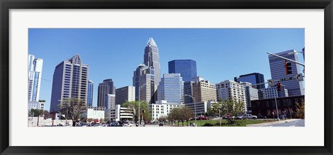 Framed Charlotte Skyline, North Carolina Print