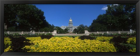 Framed Garden in front of a State Capitol Building, Civic Park Gardens, Denver, Colorado, USA Print