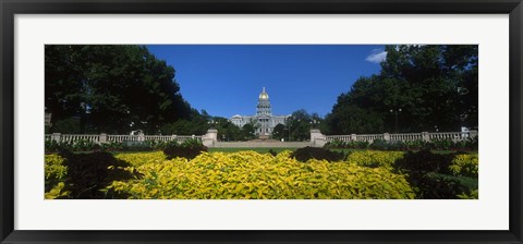 Framed Garden in front of a State Capitol Building, Civic Park Gardens, Denver, Colorado, USA Print