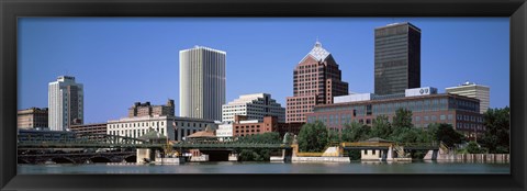 Framed Buildings at the waterfront, Genesee River, Rochester, Monroe County, New York State Print
