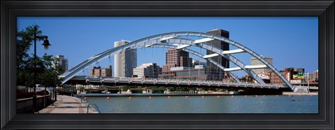 Framed Frederick Douglas-Susan B. Anthony Memorial Bridge across the Genesee River, Rochester, Monroe County, New York State, USA 2011 Print
