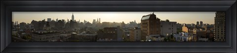 Framed High angle view of buildings in a city at dawn, Manhattan, New York City, New York State, USA Print