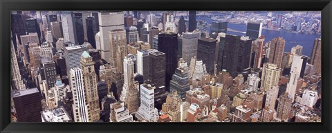 Framed Aerial view of midtown Manhattan, New York City, New York State, USA Print