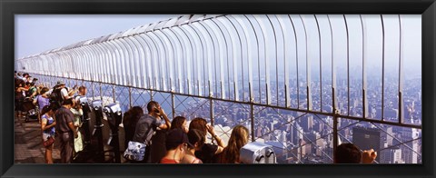 Framed Tourists at an observation point, Empire State Building, Manhattan, New York City, New York State, USA Print