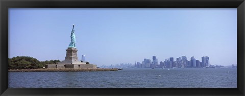Framed Statue Of Liberty with Manhattan skyline in the background, Liberty Island, New York City, New York State, USA 2011 Print