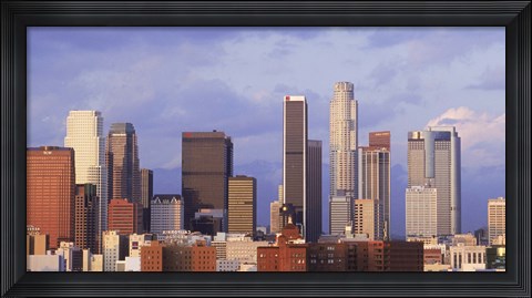 Framed Los Angeles skyline, Los Angeles County, California, USA Print