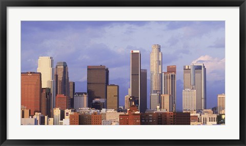 Framed Los Angeles skyline, Los Angeles County, California, USA Print