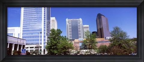 Framed Downtown modern buildings in a city, Charlotte, Mecklenburg County, North Carolina, USA 2011 Print