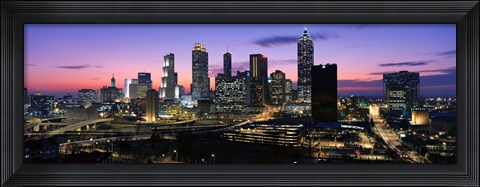 Framed Atlanta skyline at night, Georgia, USA Print
