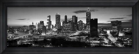 Framed Atlanta skyline in black and white, Georgia, USA Print
