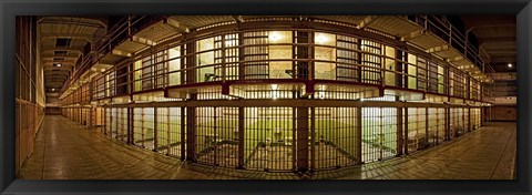 Framed Prison cells, Alcatraz Island, San Francisco, California, USA Print