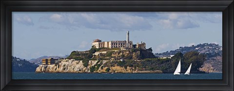 Framed Prison on an island, Alcatraz Island, San Francisco Bay, San Francisco, California Print