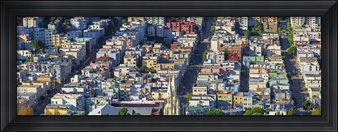 Framed Buildings Viewed from the Coit tower of Russian Hill, San Francisco Print