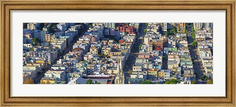 Framed Buildings Viewed from the Coit tower of Russian Hill, San Francisco Print