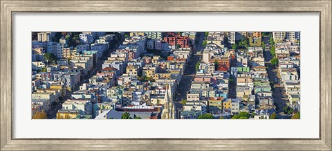Framed Buildings Viewed from the Coit tower of Russian Hill, San Francisco Print